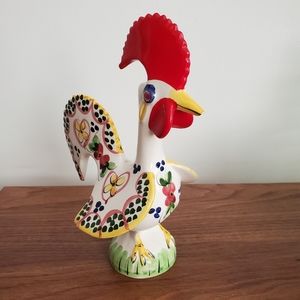 Ceramic Good Luck Rooster colorful hand painted made in Portugal READ